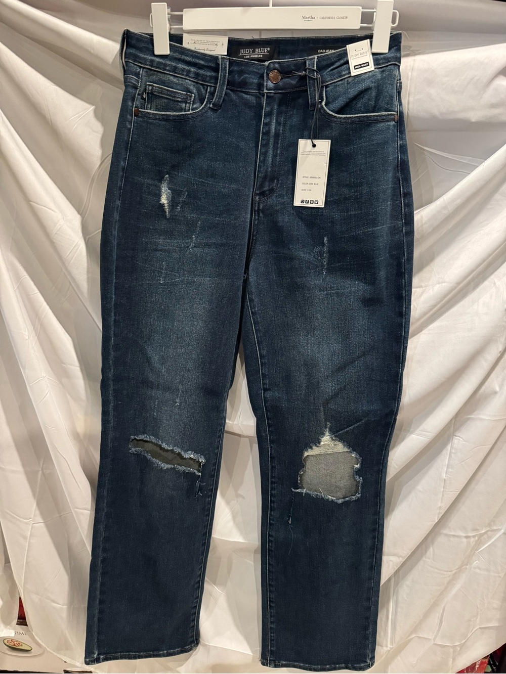 Judy Blue Dark Wash Distressed Boyfriend Jeans